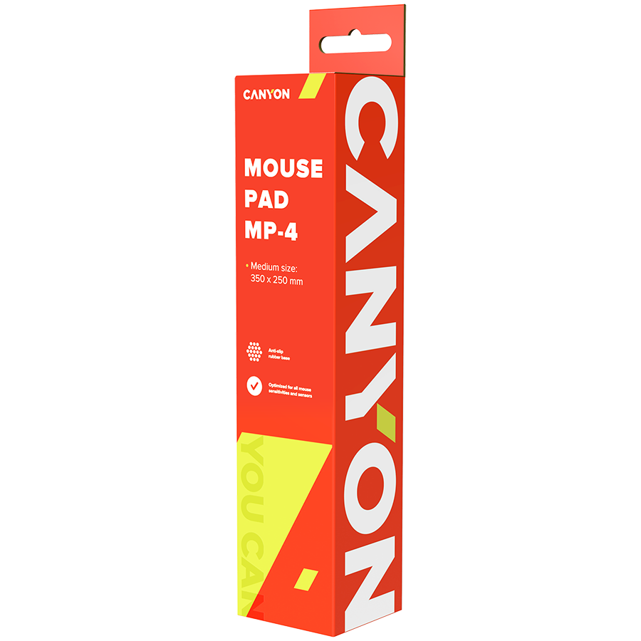 CANYON MP-4, Mouse pad,350X250X3MM,Multipandex,fully black with our logo (non gaming),blister cardboard - slika 3