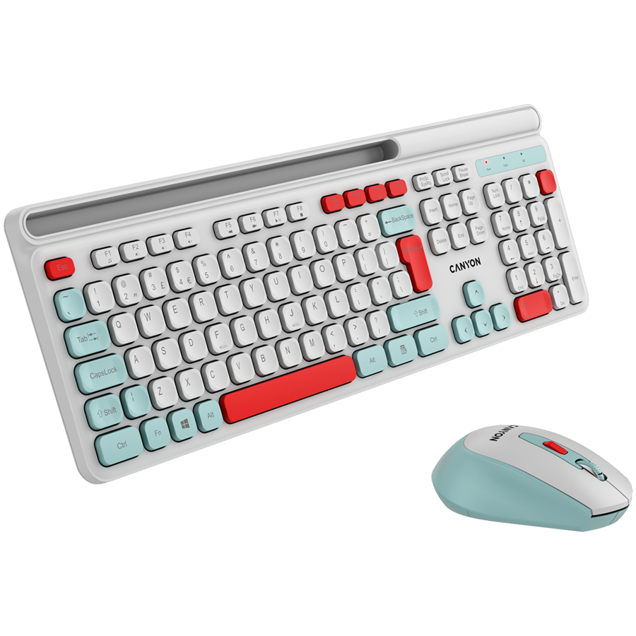 CANYON HSET-W5 EN Keyboard+Mouse AAA+AA Wireless White - slika 4