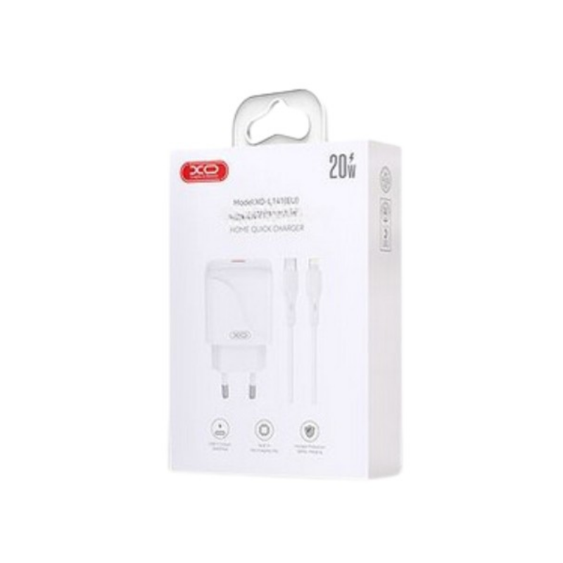 Kucni punjac XO L141 ulaz C 20W white + type-C cable