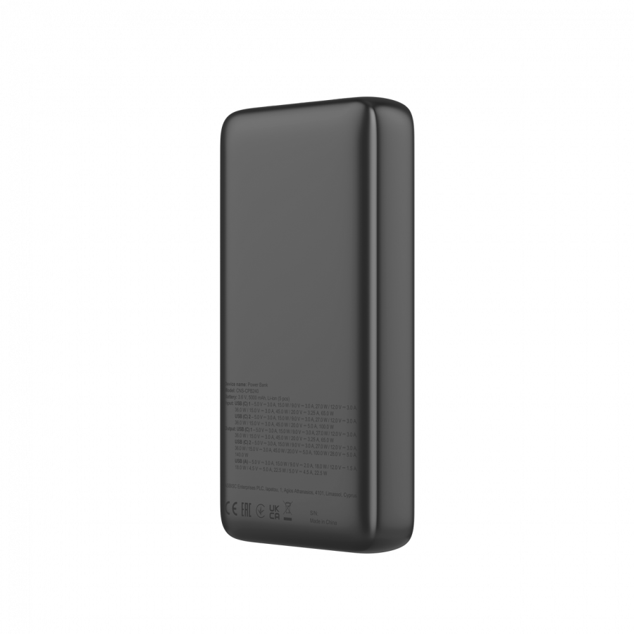 CANYON Power Bank PB-240, 25000mAh PD140W display power bank,Size160.0x82x27 mm Weight 508+-10g, Dark Grey - slika 5