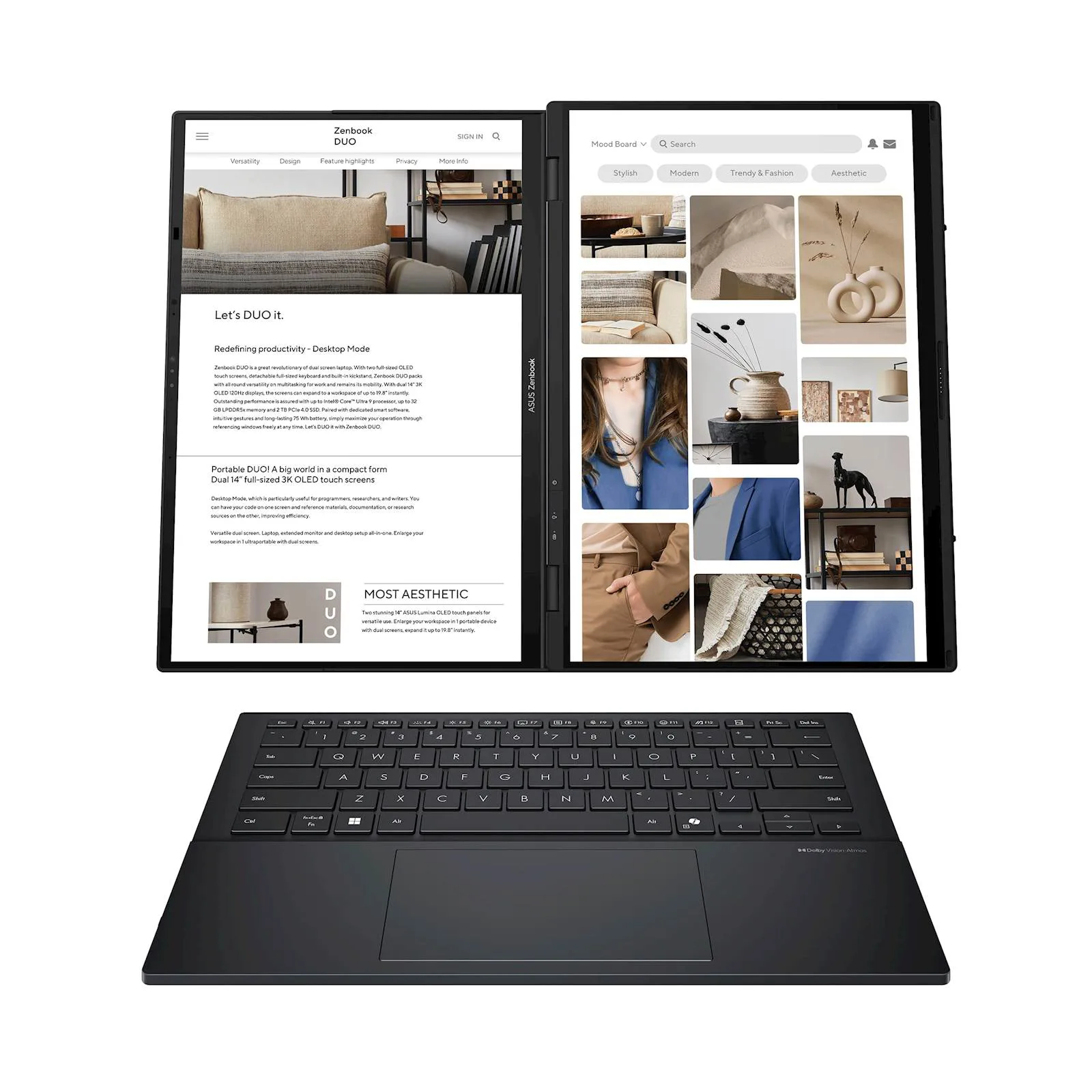 Laptop ASUS Zenbook Duo 14 UX8407AA-SN151X 14"FHD+ OLED TOUCH U9-H484 16C/16T 32GB DDR5 s2TB W11p 2Y - slika 2