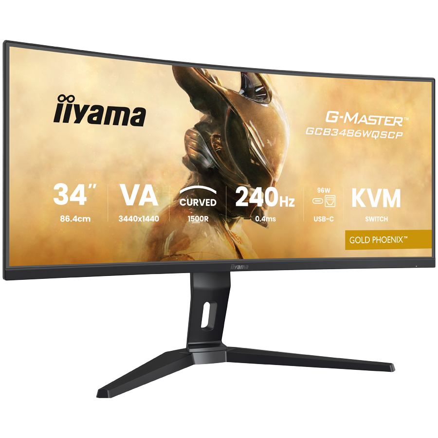 34" UW VA-panel, Curved Gaming 1500R,G-Master Gold Phoenix, 3440x1440-240Hz (21:9),0,4ms (MPRT),500cdm HDR400,FreeSync Premium,Speakers,2xHDMI (2.1) VRR/ALLM,2xDisplayPort, USB-C DOCK (LAN/KVM/95W PD) - slika 2