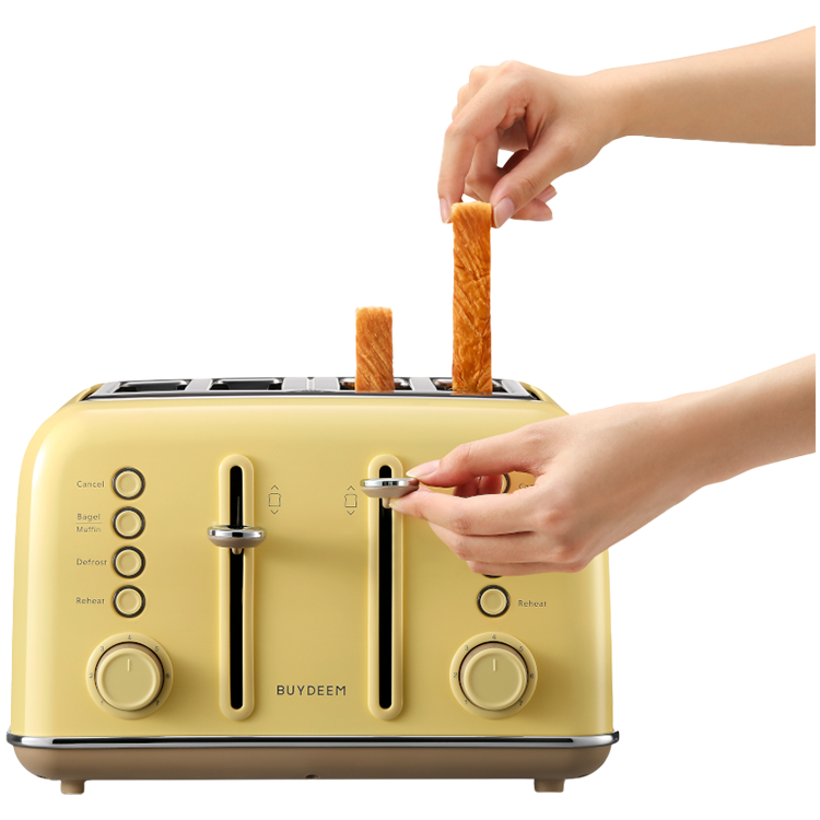 BUYDEEM 4 Slice Toaster, model DT640E, color Mellow Yellow, EU - slika 6