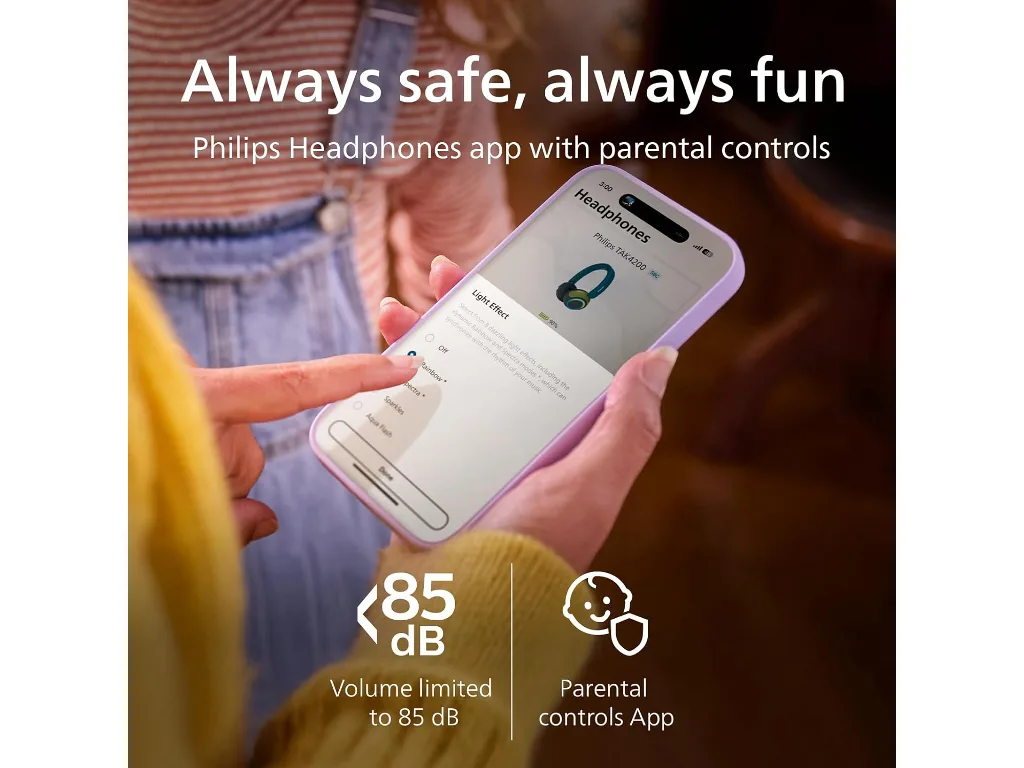 Philips TAK4200 djecije slusBT; LED svjetla; do 45h bateribezicno dijeljenje zvuka; aplikacija - slika 4