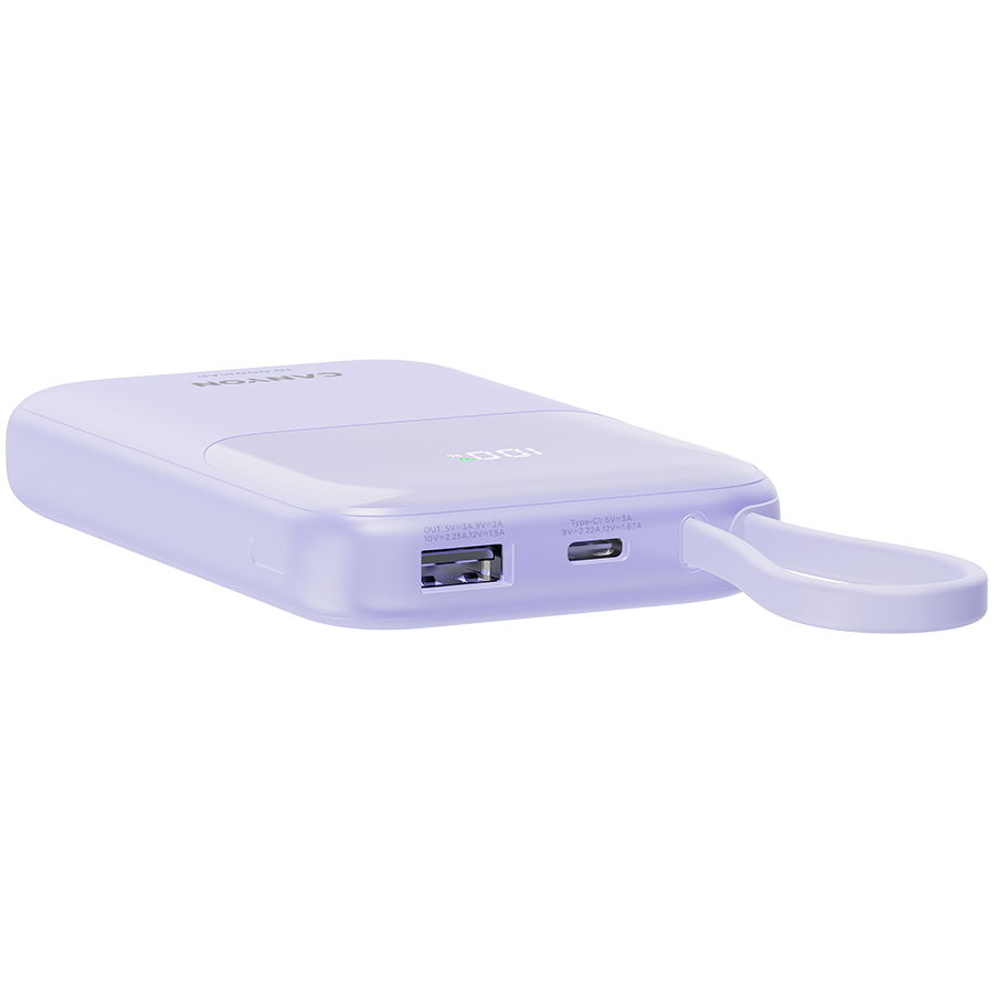 CANYON power bank OnPower 101 built-in cable 10000 mAh PD22.5W Ljubičasti - slika 5