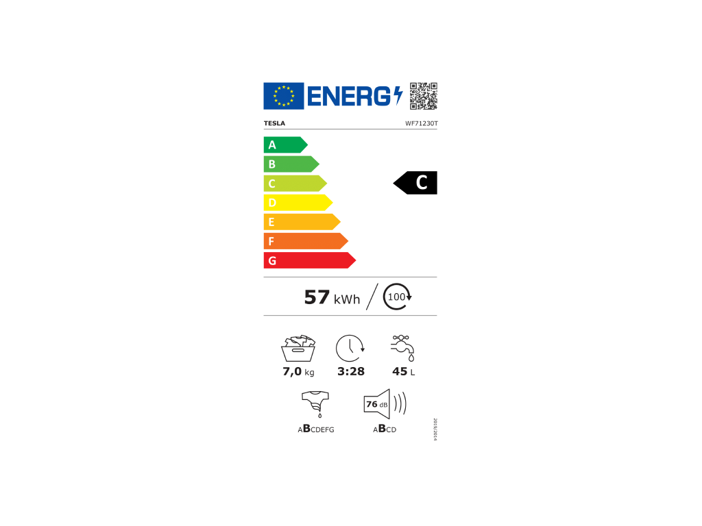 TESLA Veš Mašina WF71230T  7Kg ,1200obr/min  16 programa ,Inverter Motor - slika 3