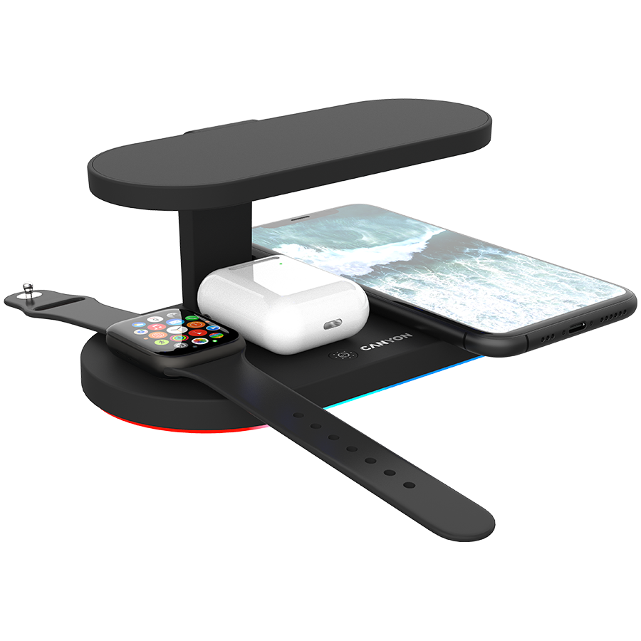 CANYON wireless charger WS-501 15W 5in1 UV Black - slika 7