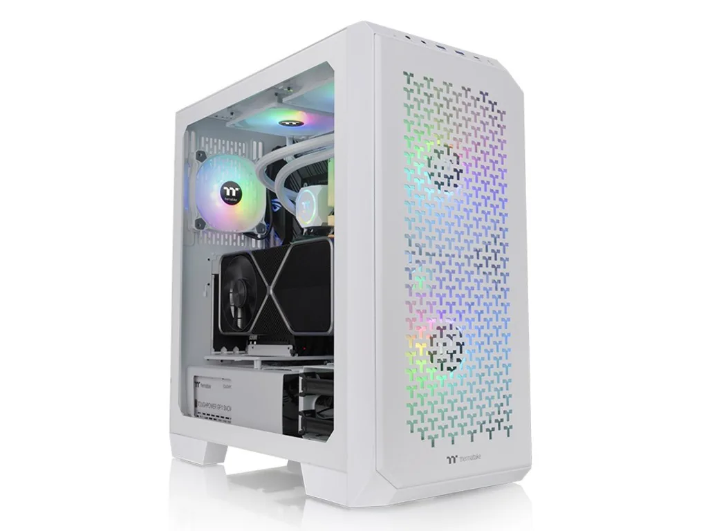 Thermaltake View 300 MX Snow Mid tower, tempered glass 2x 200mm ARGB PWM fan, 1x 120mm ARGB - slika 4