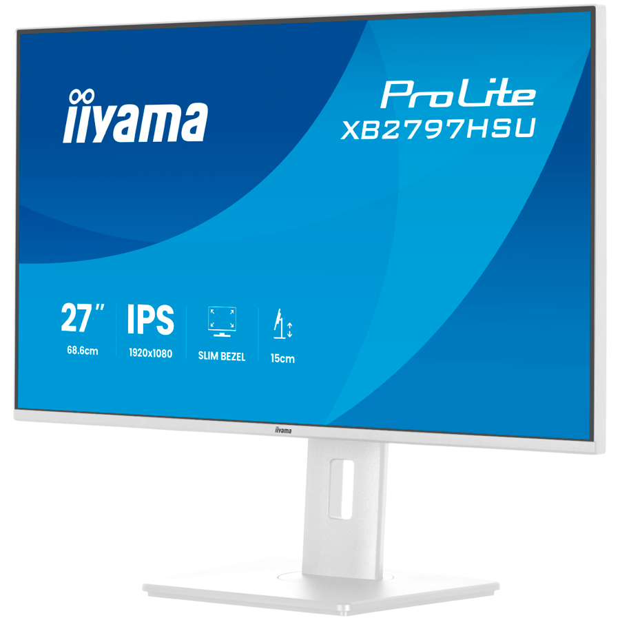 IIYAMA Prolite XB2797HSU-W1 Business Monitor - 68.6 cm (27"), FULL HD (1920x1080), IPS LED, 120Hz, 350 cd/m², matte / white - slika 4