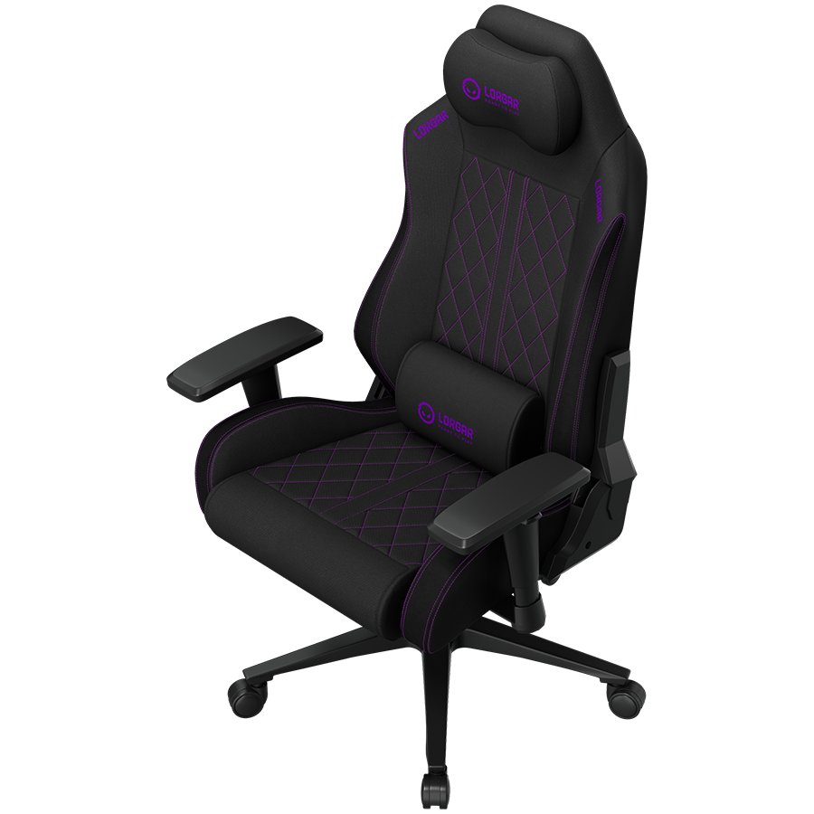 LORGAR CHA41, Ergonomic Gaming Chair Advanced, premium anti-stain fabric, Black/purple - slika 3