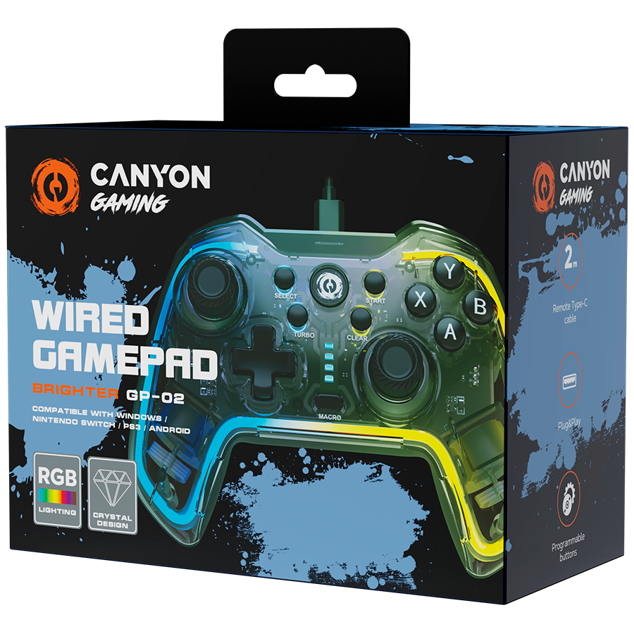 CANYON gamepad Brighter GP-02 Wired Crystal - slika 5