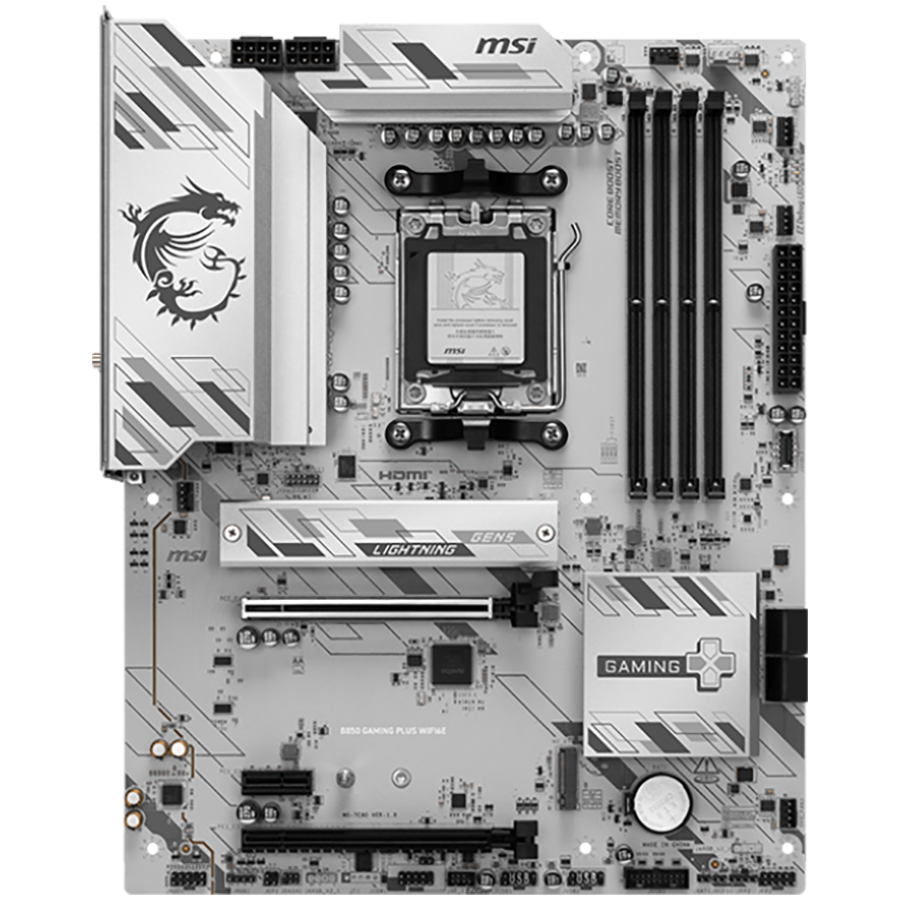MSI B850 GAMING PLUS WIFI6E Motherboard, ATX - Supports AMD Ryzen 9000/8000 / 7000 Processors, AM5 - DDR5 Memory Boost 8200+ MT/s (OC), PCIe 4.0 x16, M.2 Gen5, Wi-Fi 6E, 2.5G LAN - slika 2