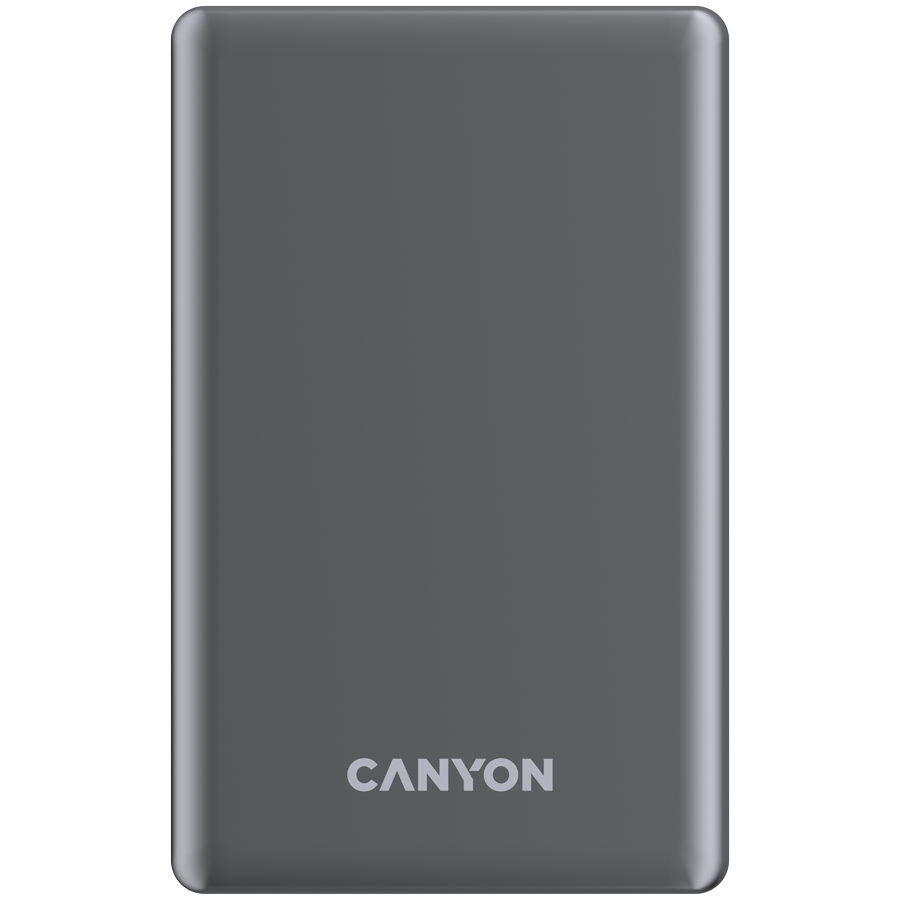 CANYON power bank OnPower 505 slim Magnetic 5000 mAh PD20W Tamno sivi