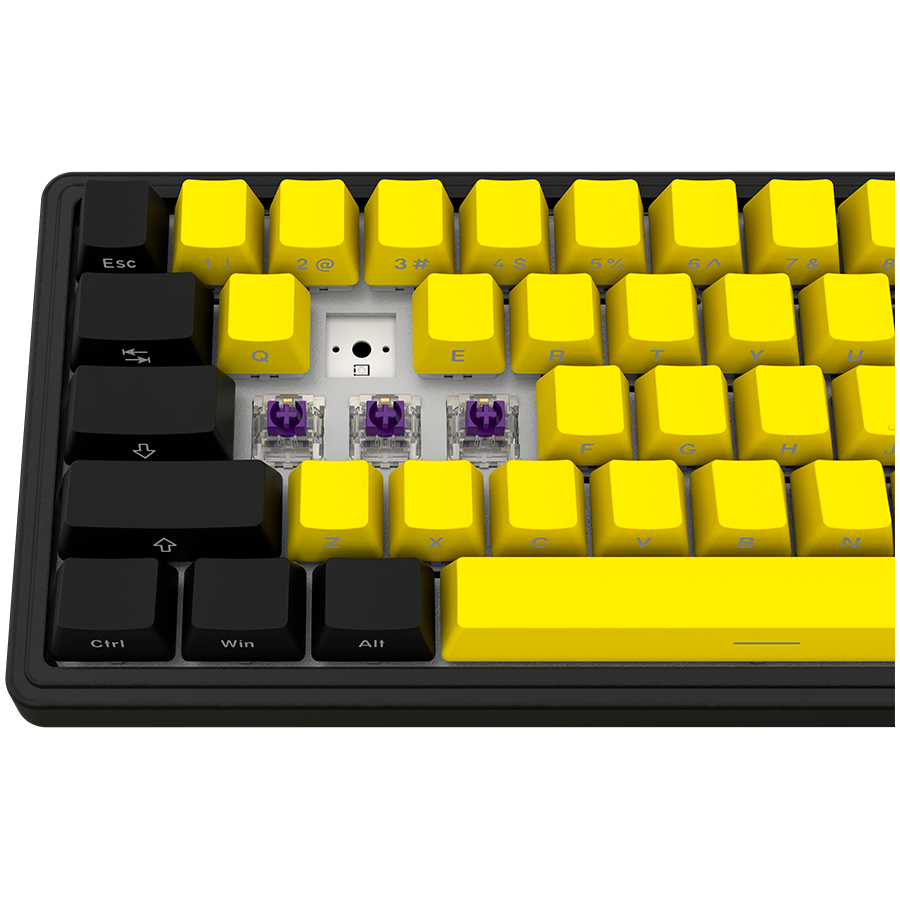 LORGAR KBP70MW, Wireless 65% Mechanical Gaming Keyboard Pro, Black/yellow, EN layout - slika 8