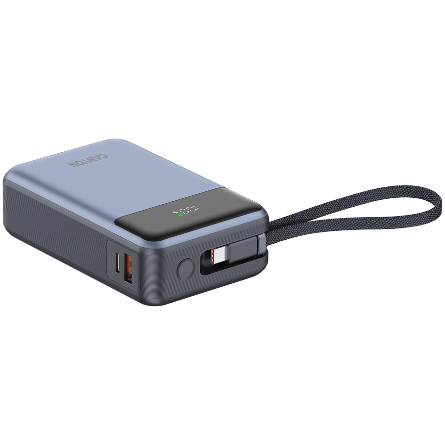 CANYON power bank OnPower 600 built-in cable 20000 mAh PD65W Dark Grey - slika 4