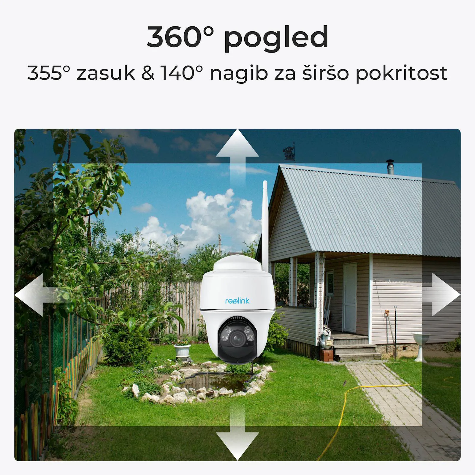 REOLINK IP KAMERA ARGUS SERIJA B430 kamera + solarni panel 5MP, Baterijska, Pan, Tilt, noćni vid, - slika 2