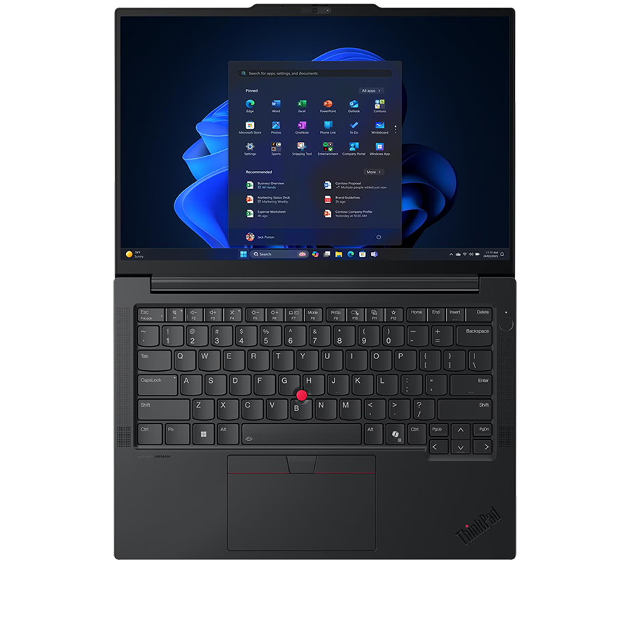 LENOVO ThinkPad E14 GEN 7 14" FHD IPS, Intel Core Ultra 5 225U, 16GB DDR5, 512GB SSD, 2x USB-A 3.2,  1x USB-C, 1x USB-C THB 4, HDMI, RJ-45, WiFi 6, BT5.2, BH BL Kyb, 48Wh, Win 11 Pro, Eclipse Black, 5 - slika 4