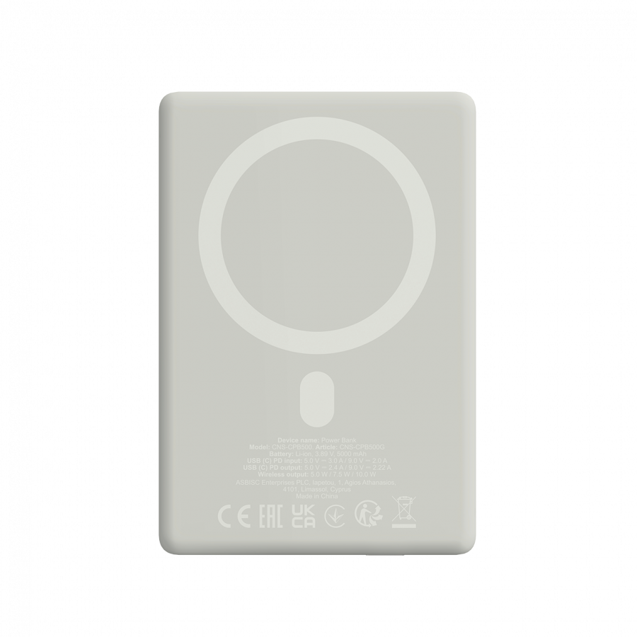 CANYON magnetic power bank OnPower 500 PD20W 5000mAh Aluminium Star Grey - slika 5