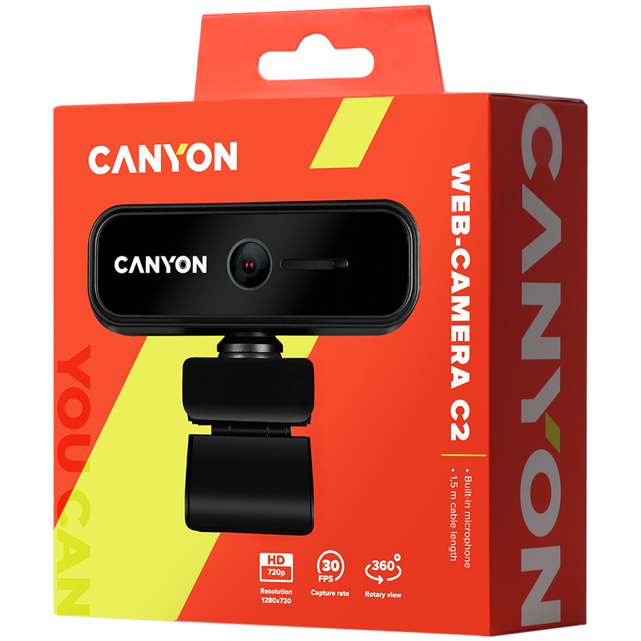 CANYON webcam C2 HD 720P Black - slika 3