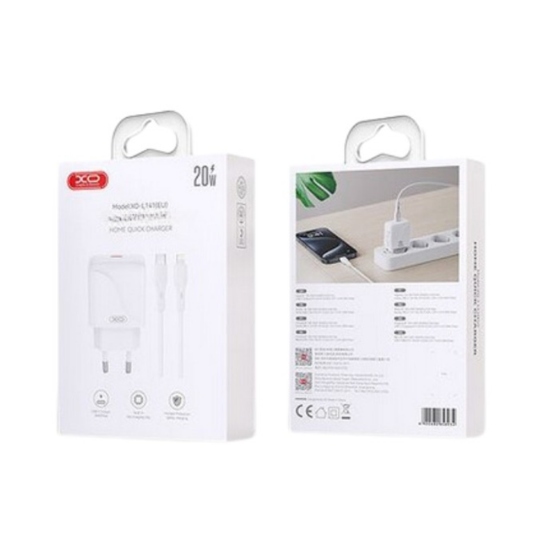 Kucni punjac XO L141 ulaz C 20W white + type-C cable - slika 3