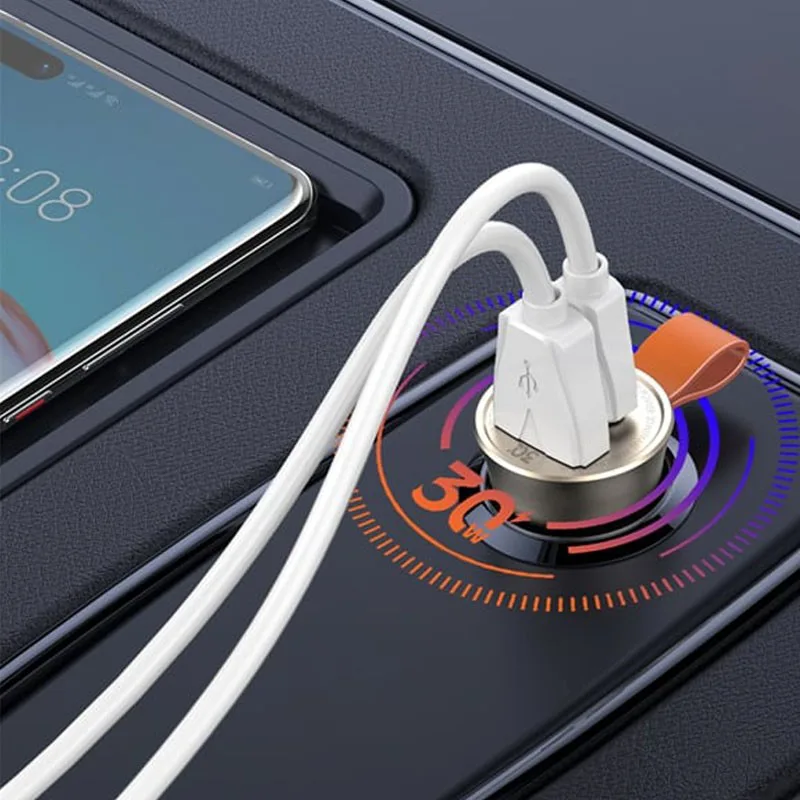 Auto punjac LDNIO C509Q 30W PD QC4+ USB + Type C kabal - slika 4