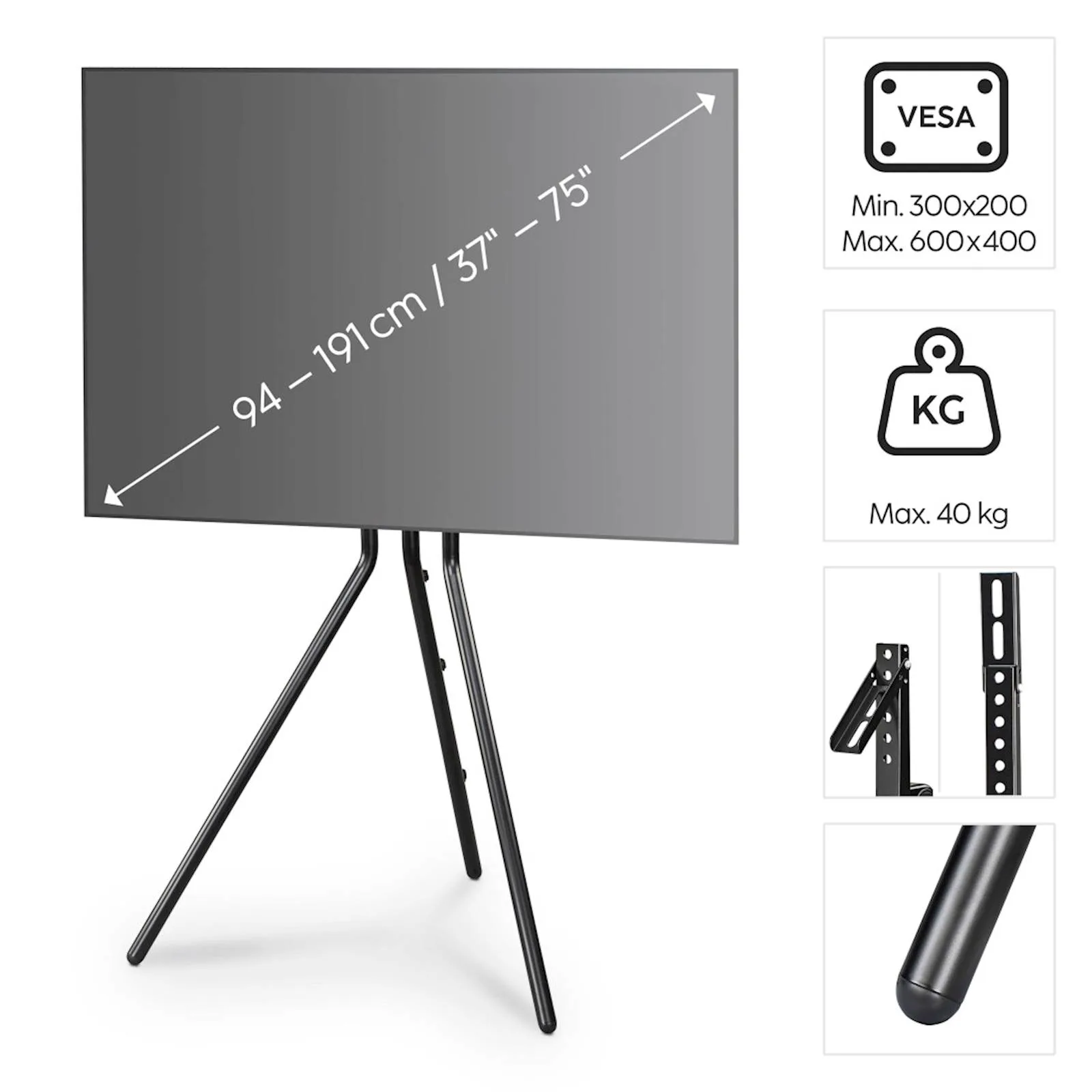 NOSAČ HAMA FIX ZA TV, 65IN, 3 STAR, CRNI - slika 6