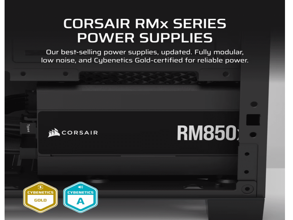 Corsair PSU 850W RM850xGold, Fully Modular, 12V-2x68xSATA, 3xPCIe, ATx 3.1, PCIe 5.1 - slika 4