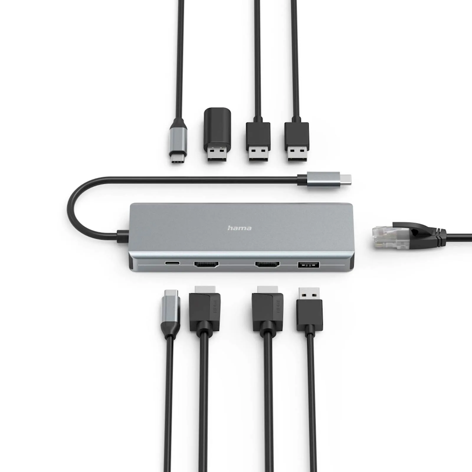 USB-C HUB HAMA CONNECT2Media" 9 portova - slika 2