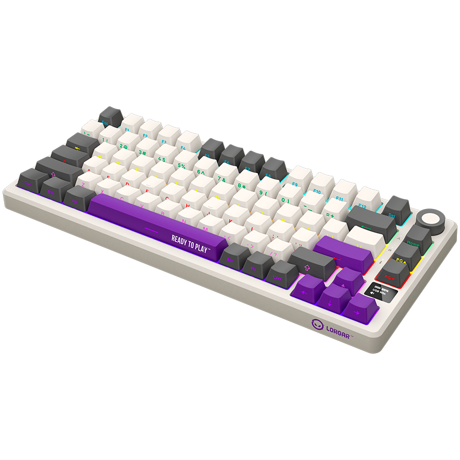 LORGAR KBP7075W, Wireless 75% Mechanical Gaming Keyboard Pro, Beige, EN layout - slika 2