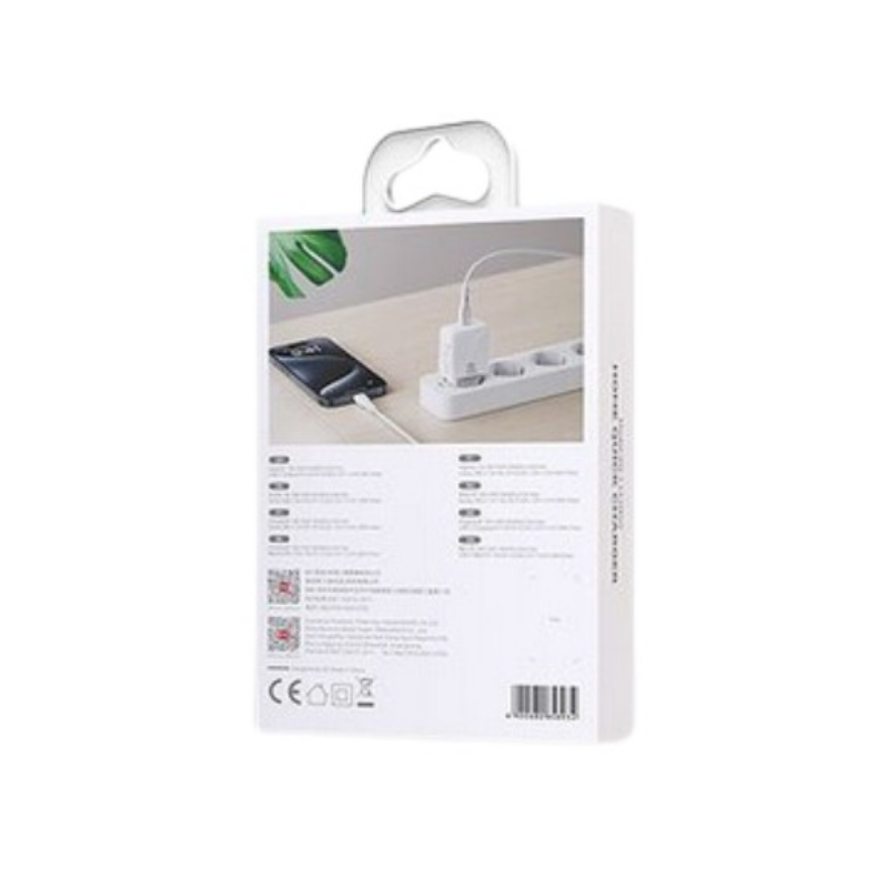 Kucni punjac XO L141 ulaz C 20W white + type-C cable - slika 2