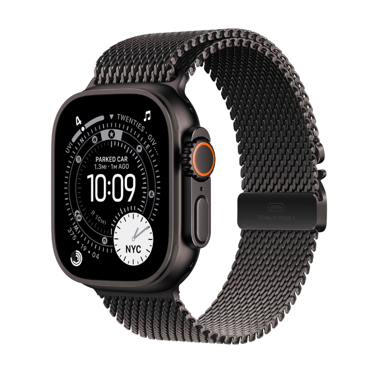 Apple Watch Ultra 3 Cellular 49mm Black Titanium Case with Black Titanium Milanese Loop - Medium - slika 5