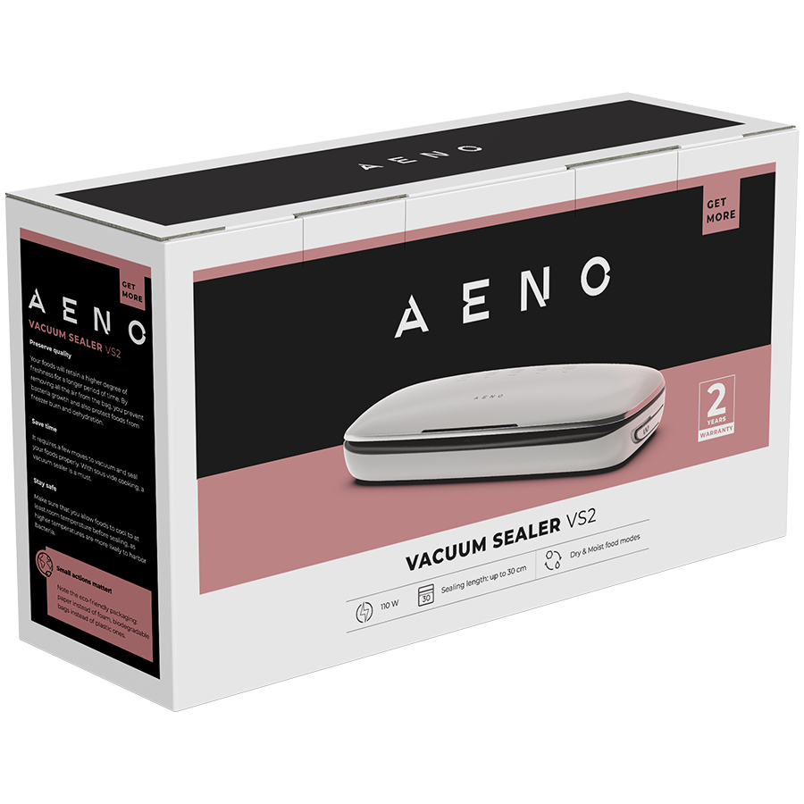 AENO Vacuum sealer VS2: 120W, 75kPa, Dry/Moist Food Mode, 3 modes: Vac+Seal, Seal, Pulse, Max Pocket Width 30 cm - slika 4