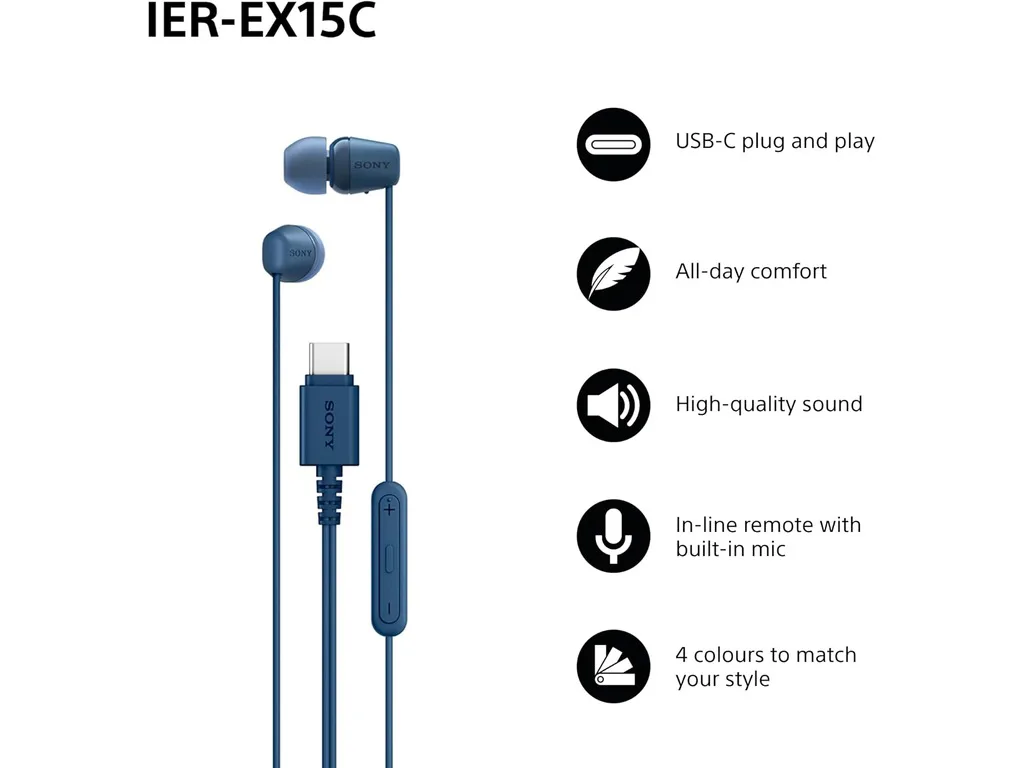Sony in-ear USB-C slušalice boja plava - slika 2