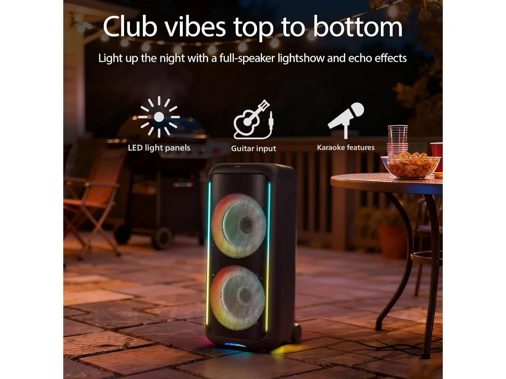 Philips TAX5000E/10 BT zvučnikmaks. 200W-100W RMS; bat do14hsvjetlosni efekti; ulaz gitara i mikrofo - slika 6