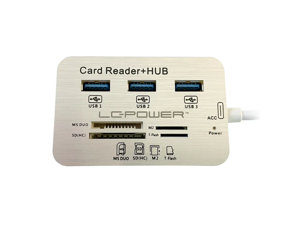 LC-Power USB Type-C Hub3x USB 3.0 type A, card readersd(hc), t-flash, M2, MS Duo cards - slika 2