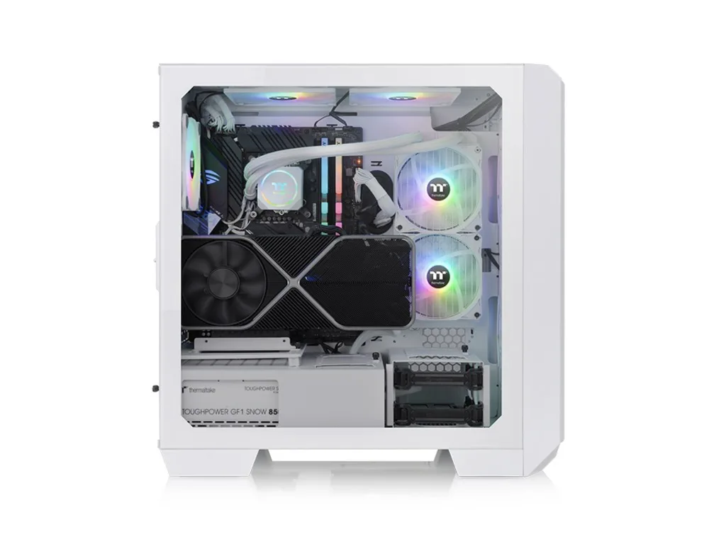 Thermaltake View 300 MX Snow Mid tower, tempered glass 2x 200mm ARGB PWM fan, 1x 120mm ARGB - slika 3