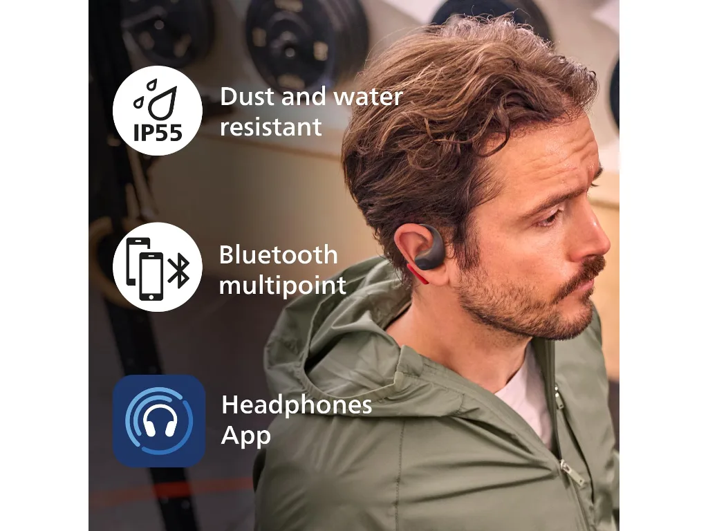 Philips TAA6709BK/00 sportskeBT slušalice, IP55 zaštita,do 28h reprodukcije - slika 6
