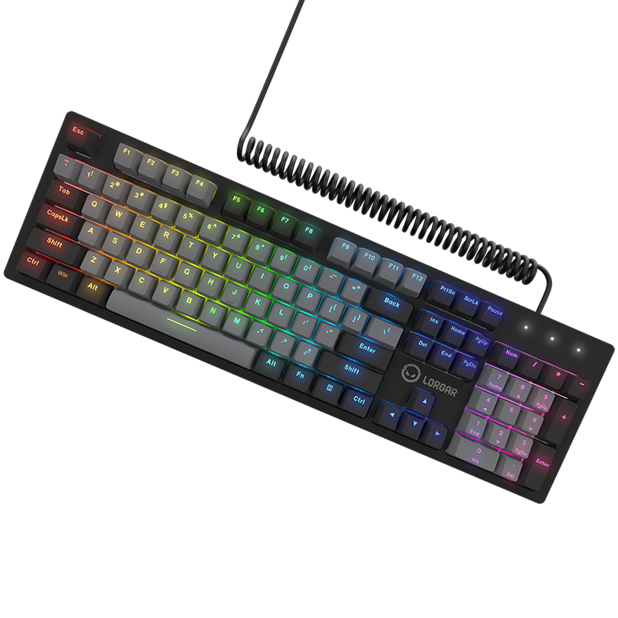 LORGAR Azar 514, Wired mechanical gaming keyboard, RGB backlight, 1680000 colour variations, 18 modes, keys number: 104, 50M clicks, linear dream switches, spring cable up to 3.4m, ABS plastic+metal,  - slika 3