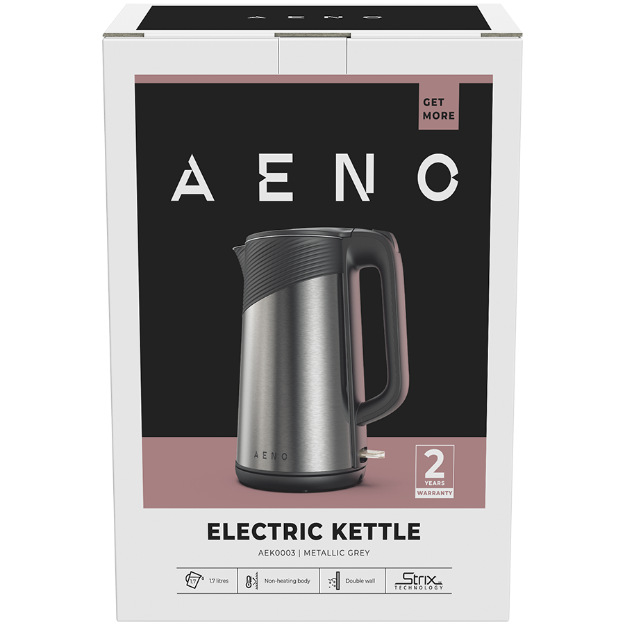 AENO Electric Kettle EK3: 1850-2200W, 1.7L, Strix, Double-walls, Non-heating body, Auto Power Off, Dry tank Protection - slika 3