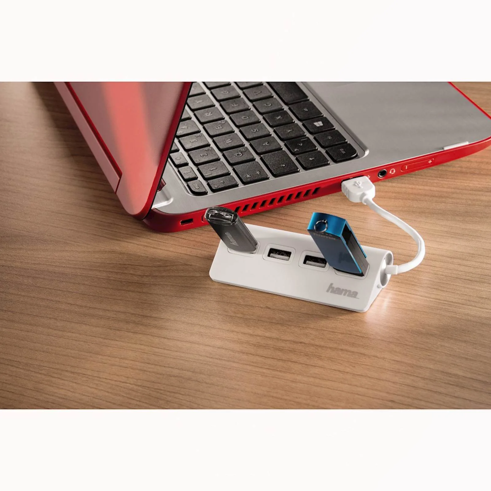 USB HUB HAMA 2.0, 1:4, BUSPOW, BIJELI - slika 2