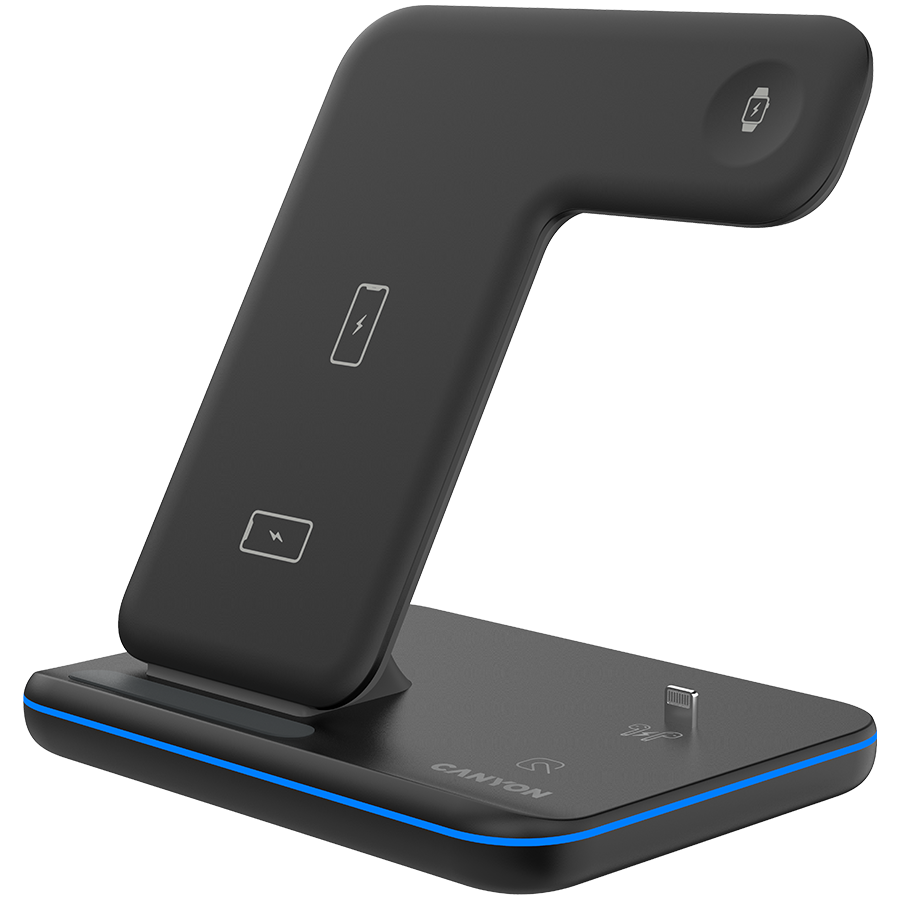 CANYON wireless charger WS-302 15W 3in1 Black - slika 2