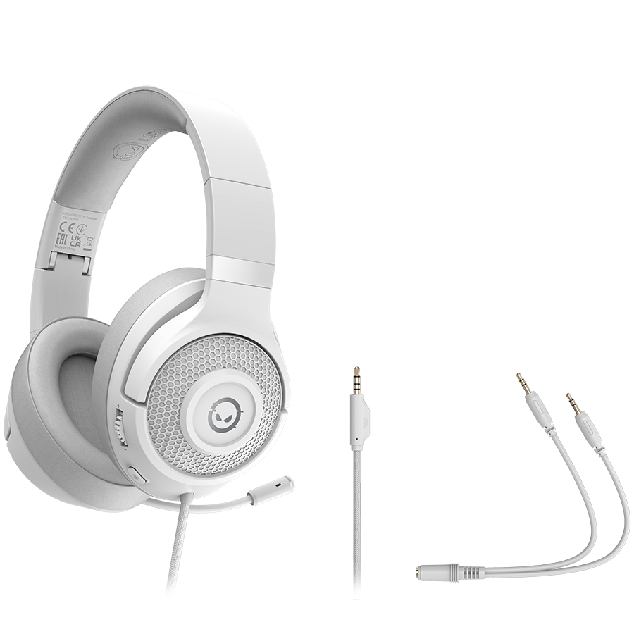 LORGAR Noah 101, Gaming headset with microphone, 3.5mm jack connection, cable length 2m, foldable design, PU leather ear pads, size: 185*195*80mm, 0.245kg, white - slika 5