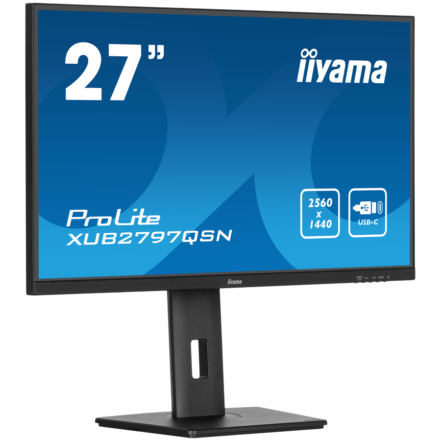 IIYAMA Monitor LED XUB2797QSN-B2 27" IPS 2560 x 1440 @100Hz 300 cd/m² 1300:1 1ms HDMI DP USB-C 65W RJ45 Daisy Chain USB Hub 3.2 height, swivel, tilt, pivot (rotation both sides), 3-side borderless des - slika 2