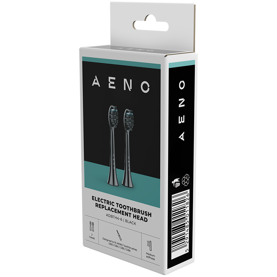 AENO Replacement toothbrush heads, Black, Dupont bristles, 2pcs in set (for ADB0004/ADB0006 and ADB0003/ADB0005) - slika 3