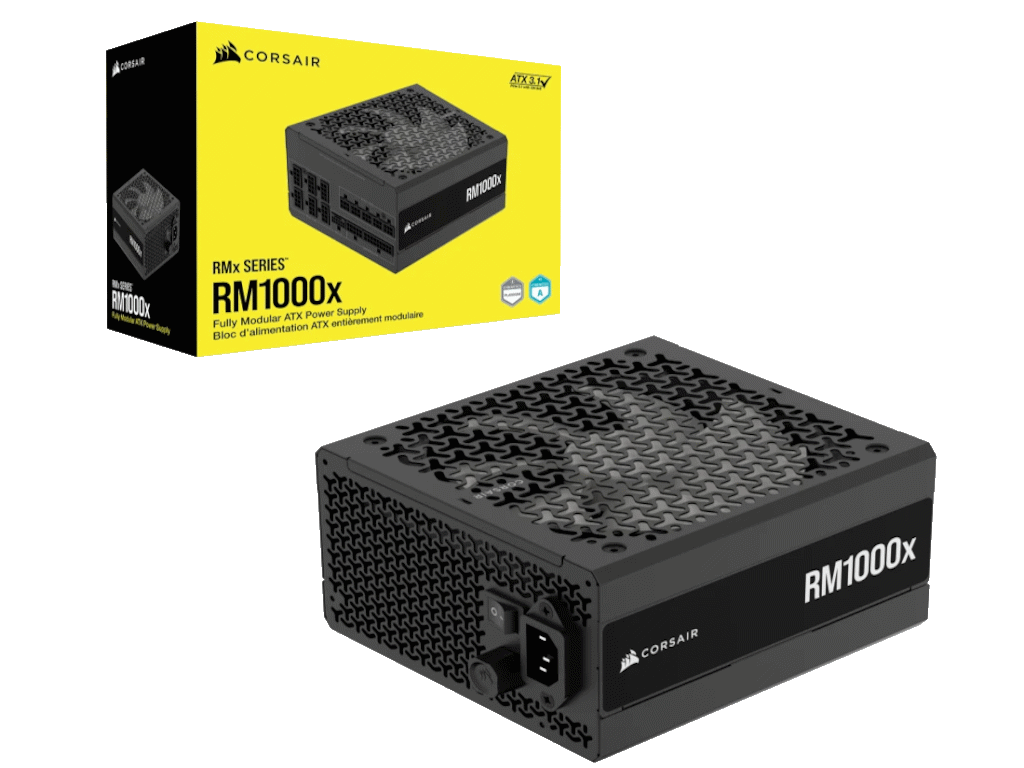 Corsair PSU 1000W RM1000xGold, Fully Modular, 12V-2x612xSATA, 4xPCIe, ATX 3.1, PCIe 5.1 - slika 2