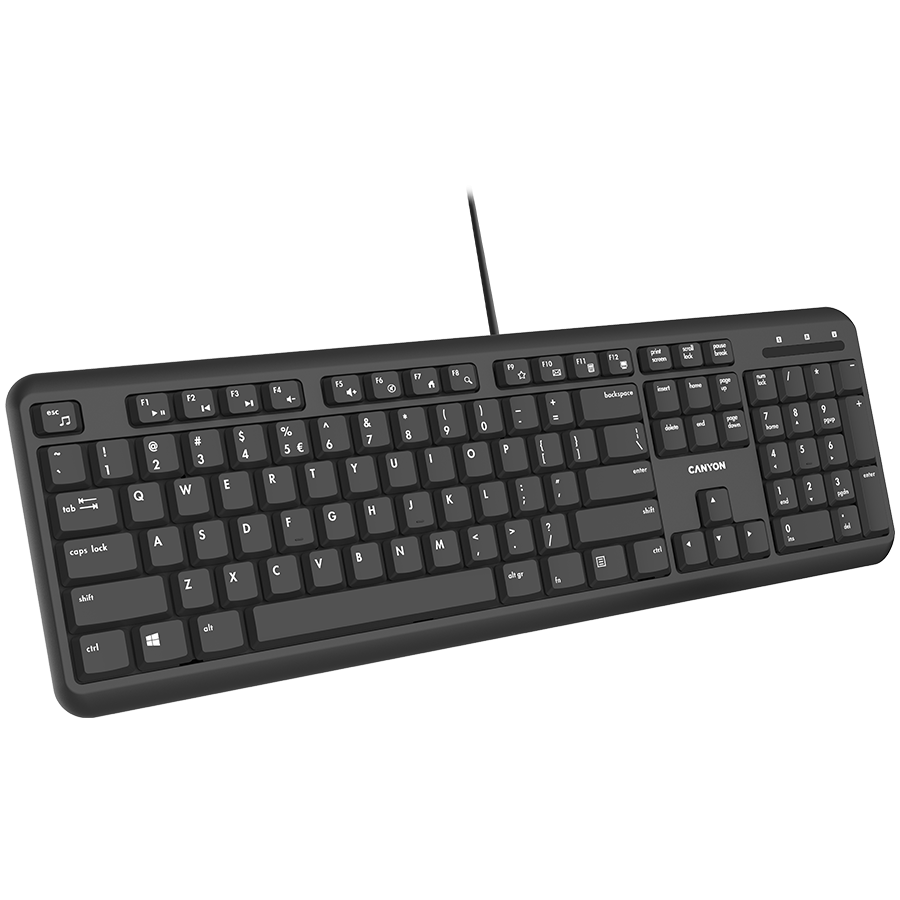 CANYON keyboard HKB-20 EN/AD Velvet Wired Black - slika 3