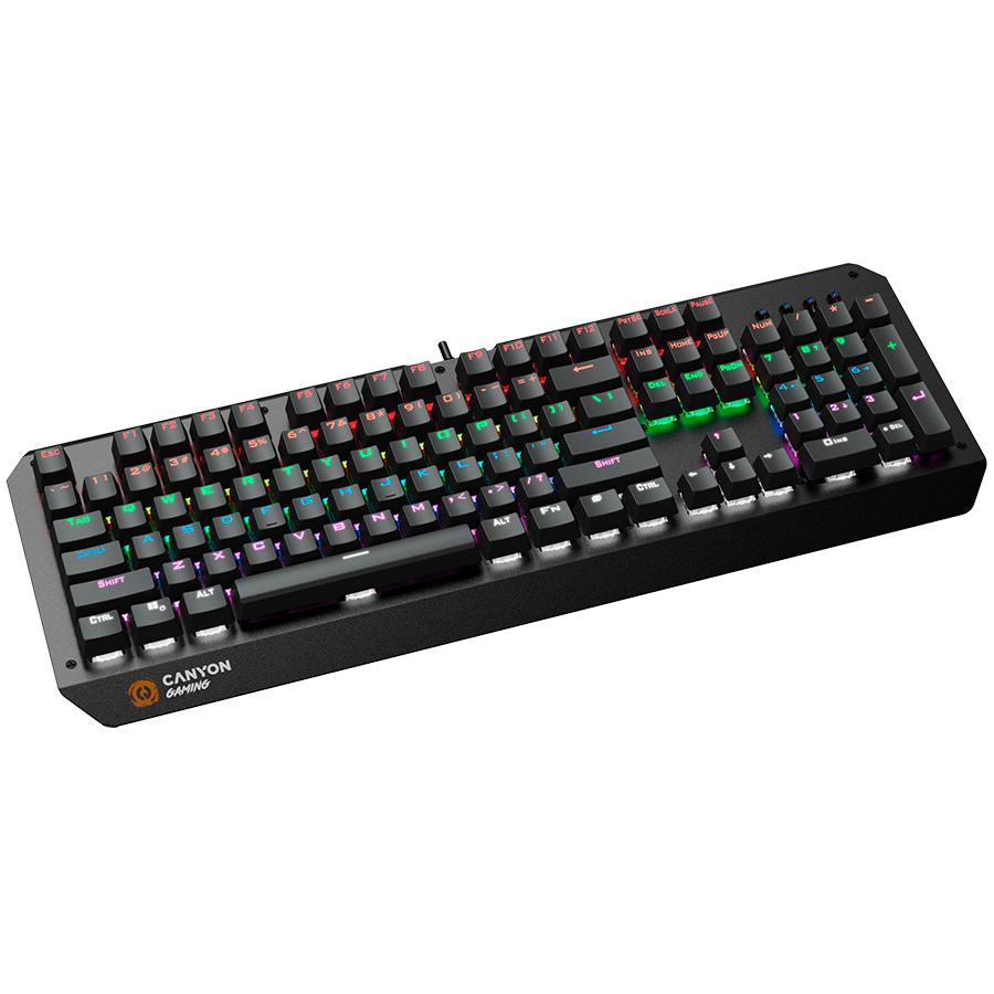 CANYON Wired multimedia gaming keyboard with lighting effect, 108pcs rainbow LED, Numbers 104keys, EN double injection layout, cable length 1.8M - slika 4