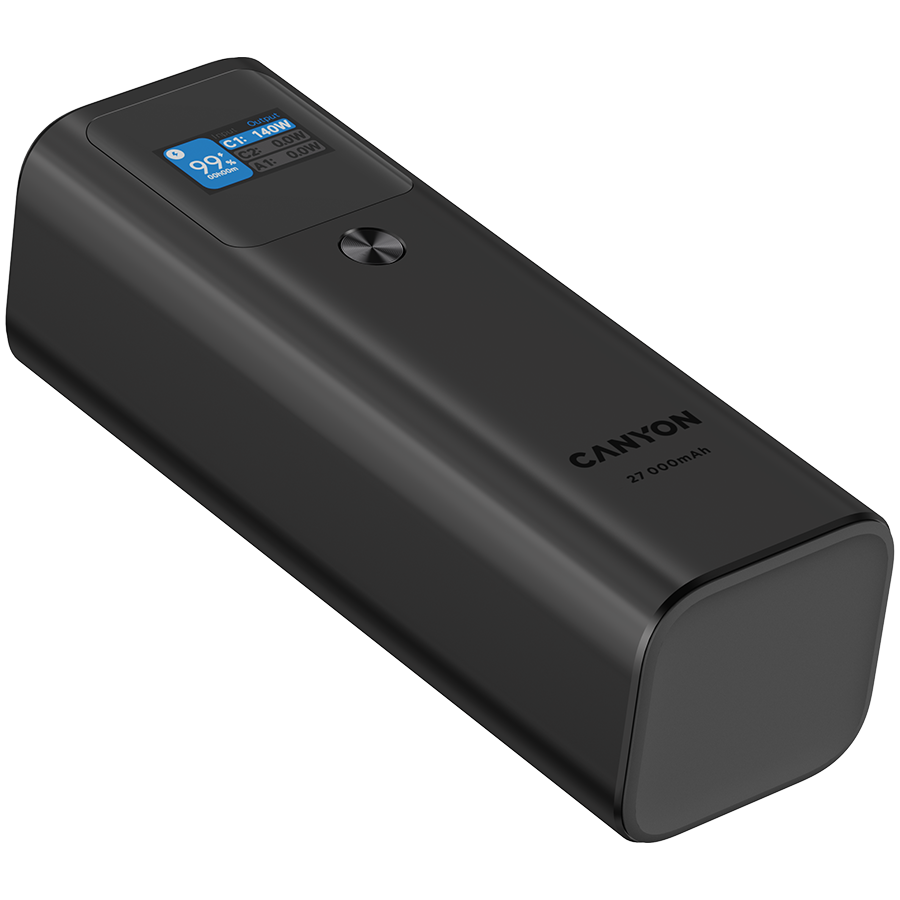 CANYON power bank PB-2010 TFT 27000 mAh 97.2Wh PD140W QC 3.0 Tamno sivi - slika 5