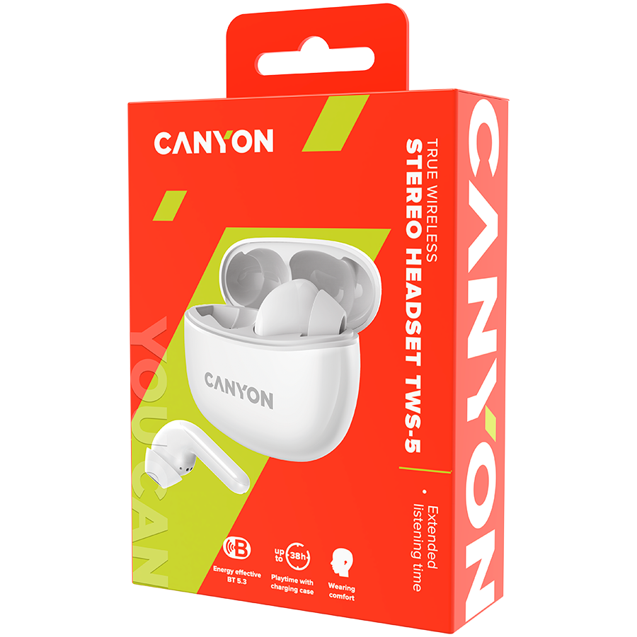 CANYON headset TWS-5 White - slika 5
