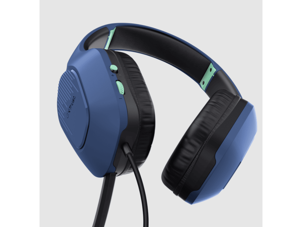 Trust GXT 415B Zirox gamingslušalice, žičane, 200 cm kabl, 3.5 mm, over-ear, mikrofon, plave - slika 3